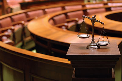 justice scales in a courtroom
